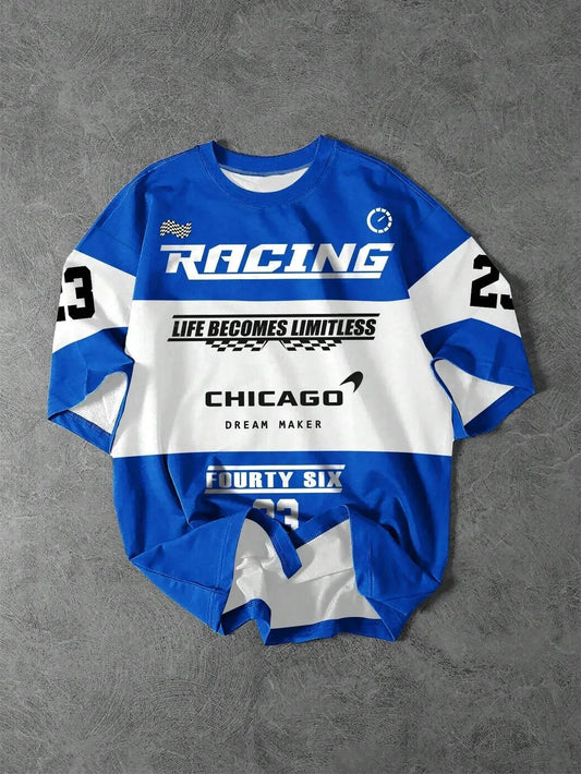 Motorcycle Print T-Shirt – Men's & Women's 3D Casual Tee